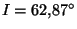 $I=62.87^{\circ}$