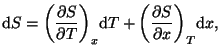 $\displaystyle \mathop{\mathrm{d}\!}\nolimits S=\left(\frac{\partial S}{\partial...
...ft(\frac{\partial S}{\partial x}\right)_{T}\!\mathop{\mathrm{d}\!}\nolimits x,
$