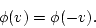 \begin{displaymath}
\phi(v)=\phi(-v).
\end{displaymath}