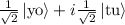 \frac{1}{\sqrt{2}} \left|\textrm{yo}\right> + i \frac{1}{\sqrt{2}} \left|\textrm{tu}\right>