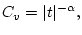 $\displaystyle C_{v} = \vert t\vert^{-\alpha},$